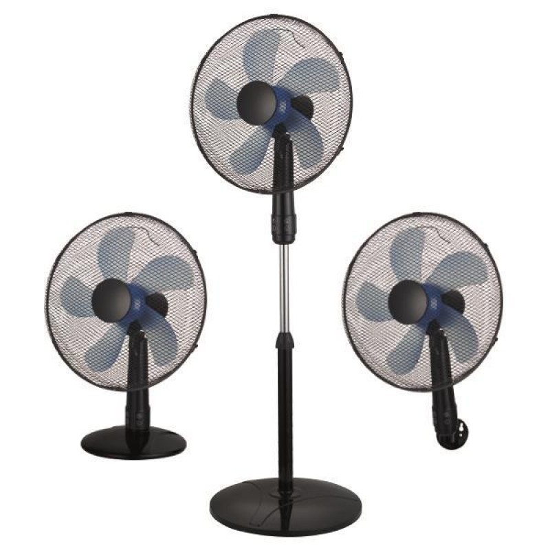 Eurolamp 300-20011 Ανεμιστήρας Ορθοστάτης 3 σε 1 με Τηλεχειριστήριο 50W Μαύρο 